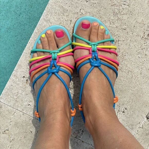 Sophia Webster Rainbow Pastel Strappy Sandals
